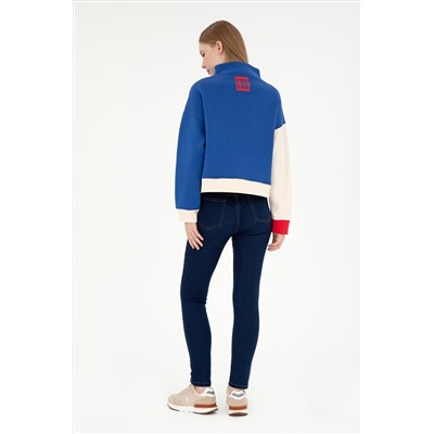 Kadın Koyu Mavi Toothpick Fit Jean Pantolon