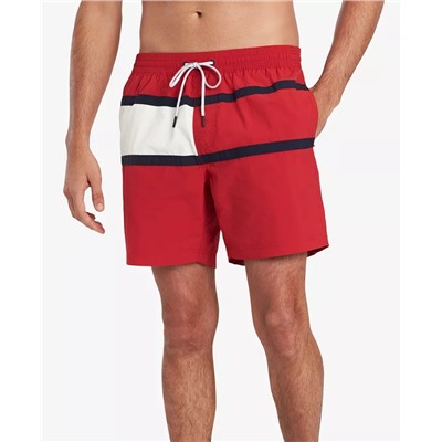 TOMMY HILFIGER Men's Big & Tall Flag Swim Trunk