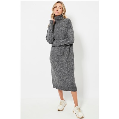 Vestido jersey - Negro jaspeado