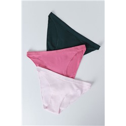 Pack 3 bragas clásicas rosa, verde, fucsia
