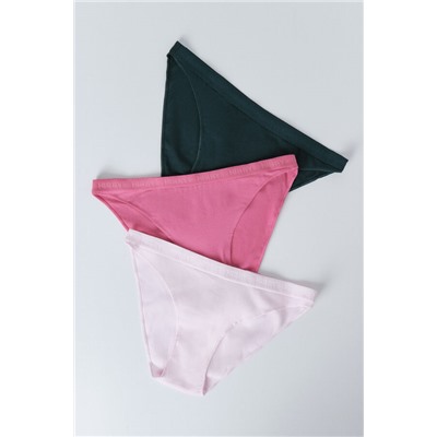 Pack 3 bragas clásicas rosa, verde, fucsia