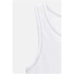 T-SHIRT WITH CONTRASTING RIBBED TRIMS