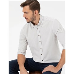Bej Regular Fit Uzun Kollu Gömlek