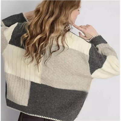 Женский cвободный повседневный трикотажный свитер