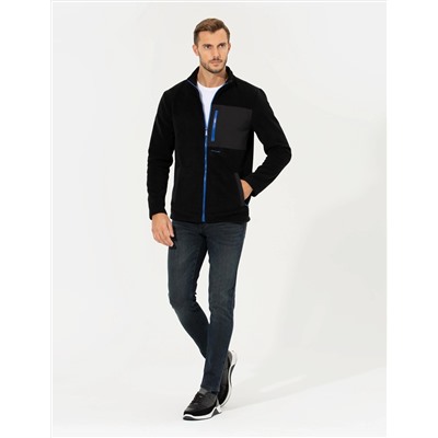 Siyah Regular Fit Polar Hırka