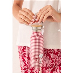 Botella Snoopy cuadros vichy rojo