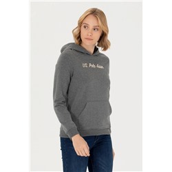 Kadın Antrasit Melanj Kapüşonlu Sweatshirt