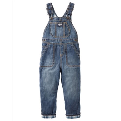 Flannel-Lined Denim Overalls - Heritage Indigo
