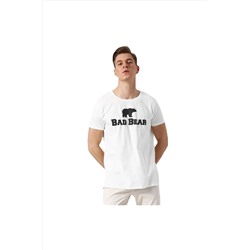 Bad Bear, Bear Tee Ks T-shirt Off-white Beyaz Logo Baskılı King Size Erkek Tişört