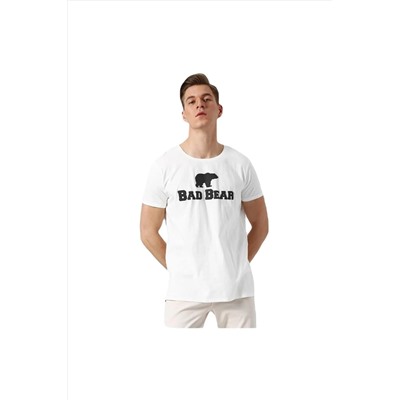 Bad Bear, Bear Tee Ks T-shirt Off-white Beyaz Logo Baskılı King Size Erkek Tişört