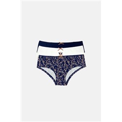 Pierre Cardin3'lü Ekonomik Paket Mıdnıght 2703 Pamuklu Basic Desenli Hipster Külot