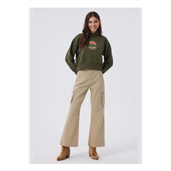 Lee Cooper Balıkçı Yaka Haki Kadın Sweatshırt 241 LCF 241013 GLORIA HAKI 5003069084