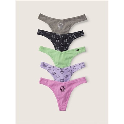 5-PACK COTTON THONG PANTY