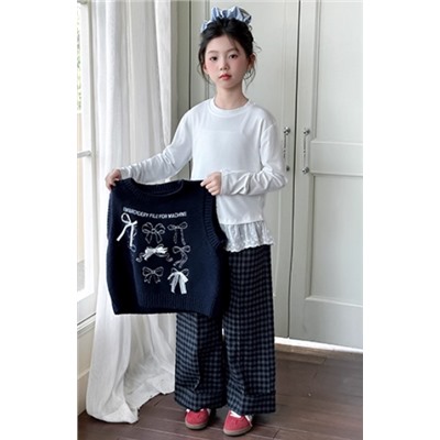 Комплект рубашка и жилет для девочек