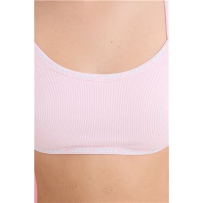 Sujetador top algodón copas extraíbles rosa