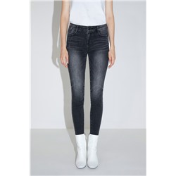 Vaquero skinny push-up de tiro alto Negro