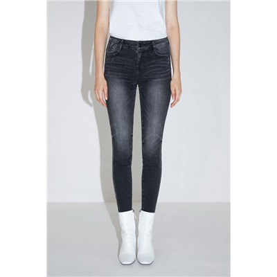 Vaquero skinny push-up de tiro alto Negro