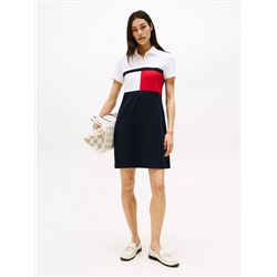 Flag Colorblock Stretch Polo Dress