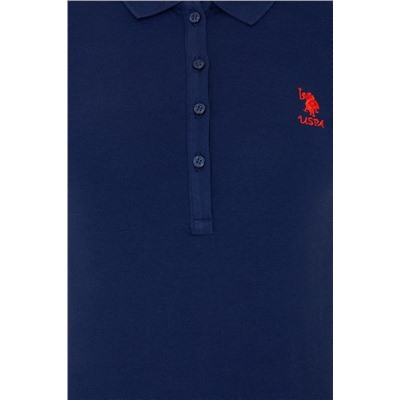 Kadın Lacivert Basic Polo Yaka Tişört