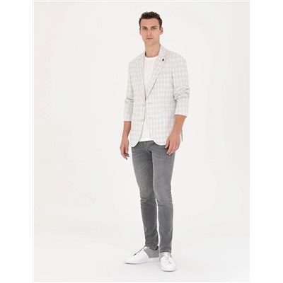 Açık Gri Slim Fit Ceket