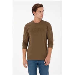 Erkek Haki Basic Sweatshirt