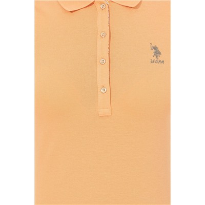 Kadın Turuncu Basic Polo Yaka Tişört