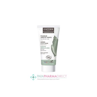 Cattier Argile Verte Masque Menthe Poivrée Bio 30ml