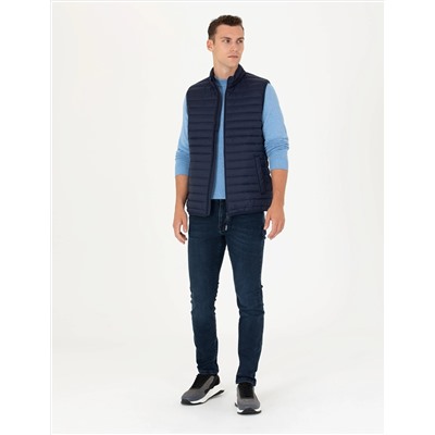 Lacivert Slim Fit Yelek