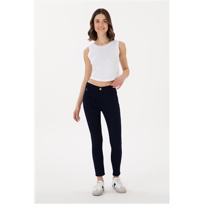 Kadın Lacivert Toothpick Fit Kanvas Pantolon