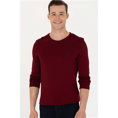 Erkek Bordo Basic Kazak