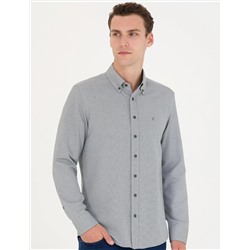 Haki Slim Fit Uzun Kollu Gömlek