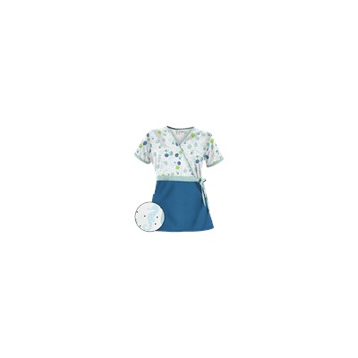 UA Day At The Beach Navy Mock Wrap Print Scrub Top