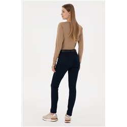Kadın Lacivert Toothpick Fit Kanvas Pantolon