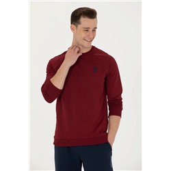 Erkek Bordo Basic Sweatshirt