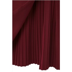 Bordo Düz Kruvaze Dokuma Elbise TBBSS23AH00254