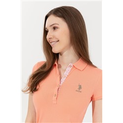 Kadın Somon Basic Polo Yaka Tişört