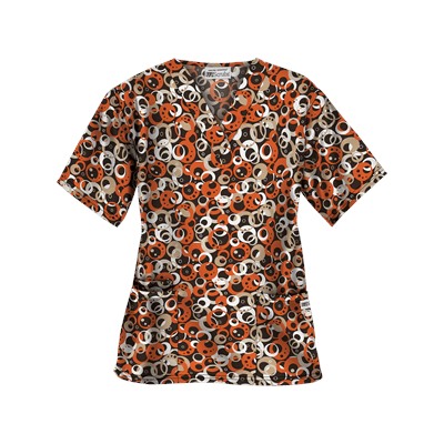 UA Making The Rounds Espresso Print Scrub Top