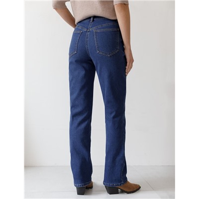 Прямые джинсы из эластичного денима на флисе