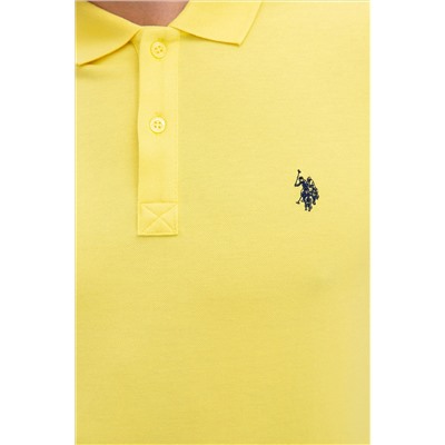 Erkek Sarı Basic Polo Yaka Tişört