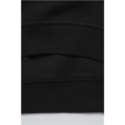 PLAIN HOODIE WITH EMBROIDERED DETAIL