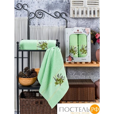 11784 Комп. Пол. MERZUKA махр. в короб. (50x90/1)(70х140/1) 2 шт.MARIA фисташковый