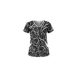 UA Windy White Print Scrub Top