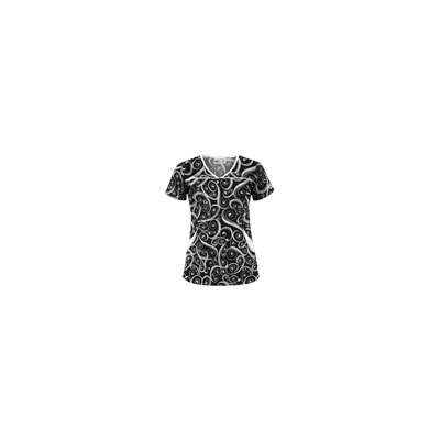 UA Windy White Print Scrub Top