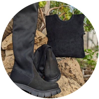 Ab.Zapatos Botas-medias 22 Negro+PELLE- SHOPPER ASA (440) negro АКЦИЯ