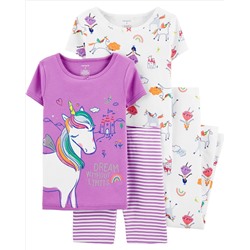 Carter's | Kid 4-Piece Unicorn Snug Fit Cotton PJs