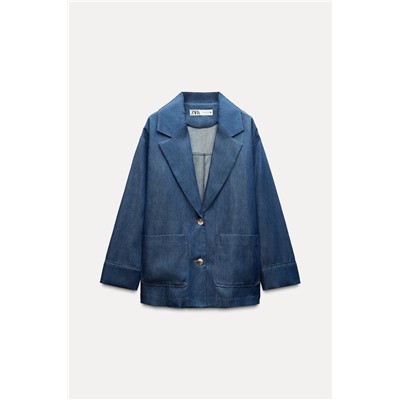 OVERSIZE DENIM-EFFECT BLAZER