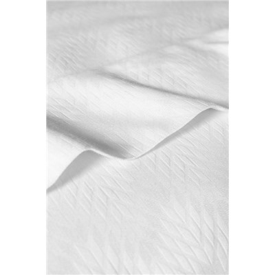 Wissale King Size Jakarlı Saten Nevresim Takımı - Beyaz
