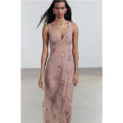 MIDI DRESS WITH BEADS
