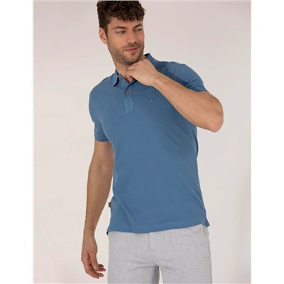 Koyu Mavi Regular Fit Polo Yaka Basic Tişört