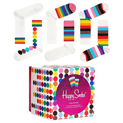 Happy Socks Pride Rainbow Geschenkset Socken 3 Paar XPRD08-1300